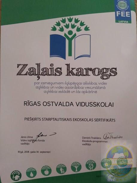 Piektdien, 14. septembrī Latvijas Nacionālā bibliotēkā notika ikgadēja Ekoskolu apbalvojumu piešķiršana