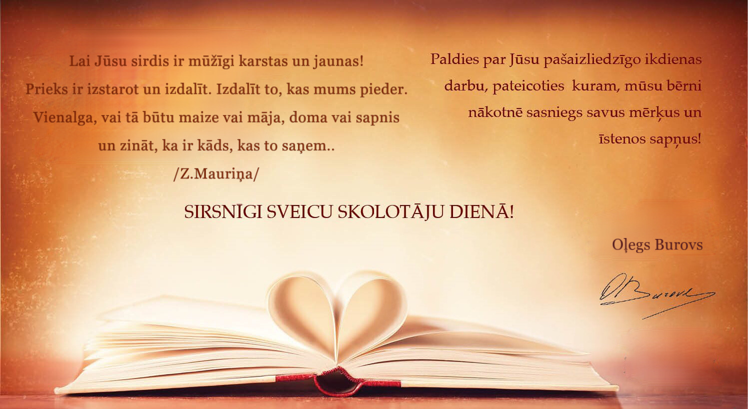 Sveicu Skolotāju dienā!